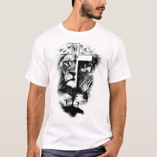Christian Art-jesus the cross Lion of judah T-Shirt