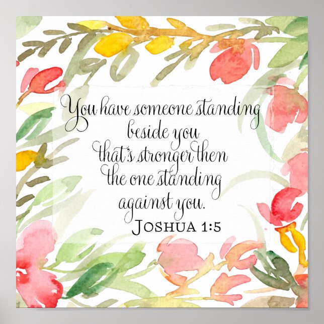 Christian Art | Joshua 1:5 Poster (Front)