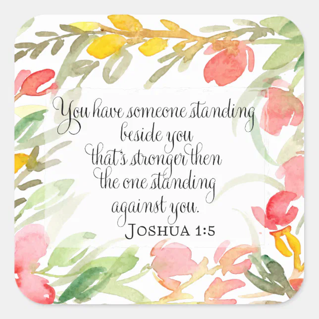 Christian Art | Joshua 1:5 Square Sticker | Zazzle