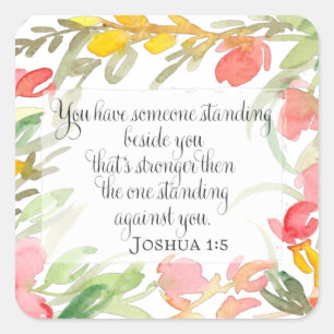 Christian Art Joshua 1:5 Square Sticker
