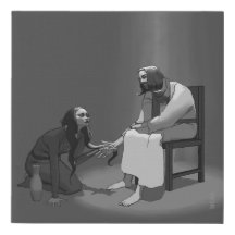 Christian Art Of Woman Washing Jesus Feet