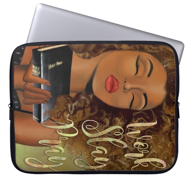Christian Art Work Slay Pray Laptop Sleeve (Front)
