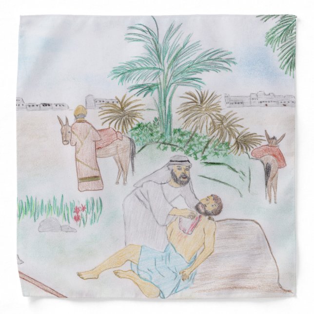 Christian Artwork The good Samaritan Bandana (Front)