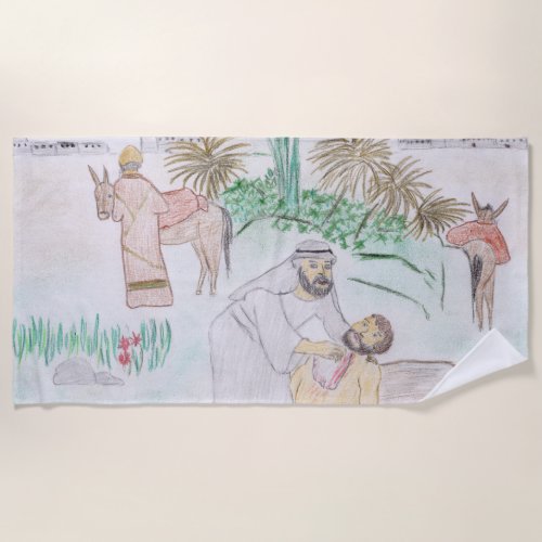 Christian Artwork The good Samaritan Beach Towel