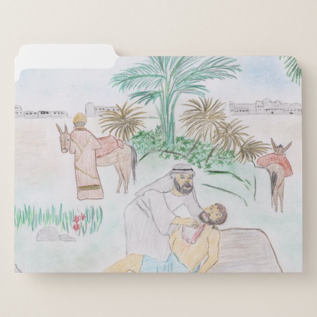 Christian Artwork The good Samaritan File Folder (Front Left)