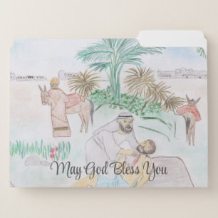 Christian Artwork The good Samaritan File Folder
