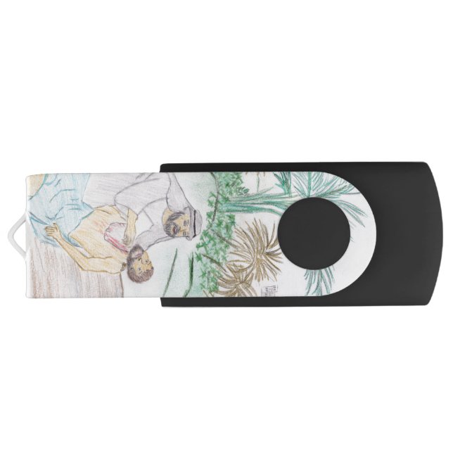 Christian Artwork The good Samaritan Flash Drive (Back)