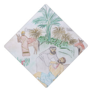 Christian Artwork The good Samaritan Graduation Cap Topper