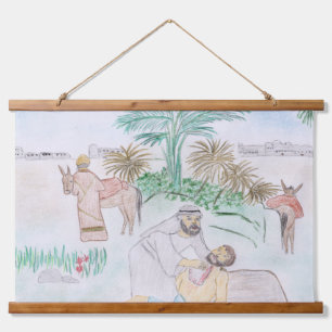 Christian Artwork The good Samaritan Hanging Tapestry