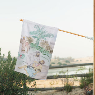 Christian Artwork The good Samaritan House Flag
