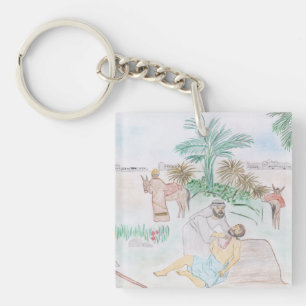 Christian Artwork The good Samaritan Keychain