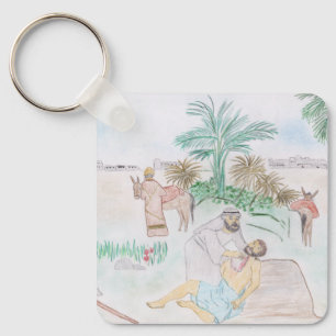 Christian Artwork The good Samaritan Keychain