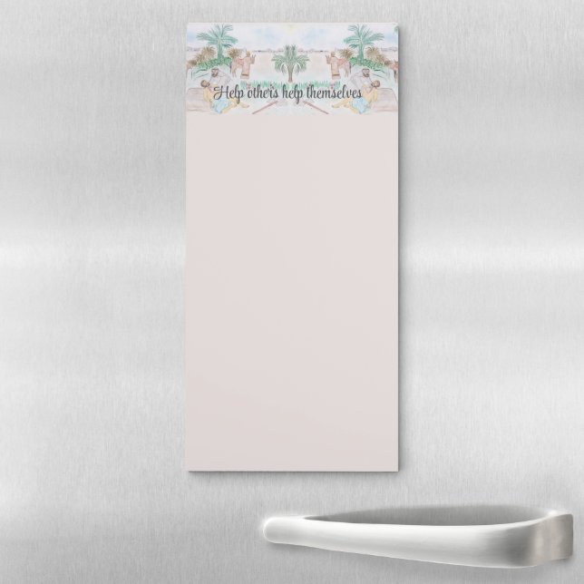 Christian Artwork The good Samaritan Magnetic Notepad (In Situ)