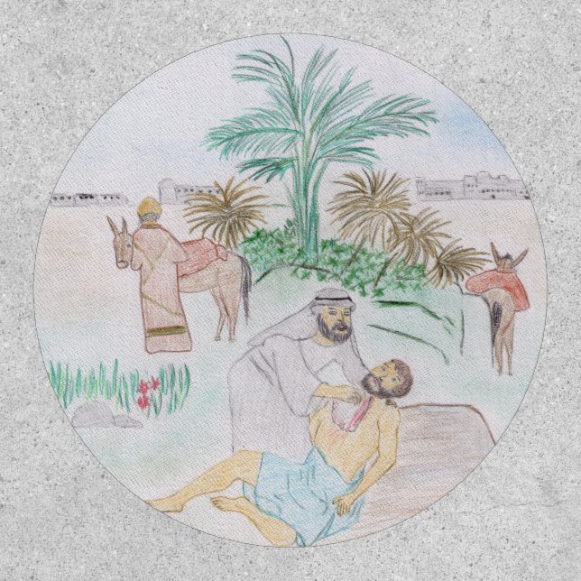 Christian Artwork The good Samaritan Patch (Front)