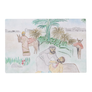 Christian Artwork The good Samaritan Placemat
