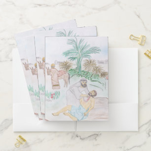 Christian Artwork The good Samaritan Pocket Folder
