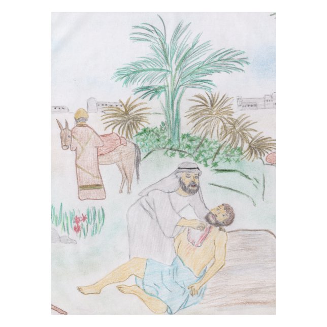 Christian Artwork The good Samaritan Tablecloth (Front)
