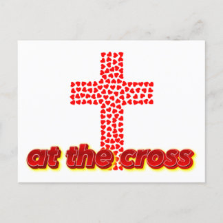 Christian At the Cross | Illustrated Cross Heart Postcard