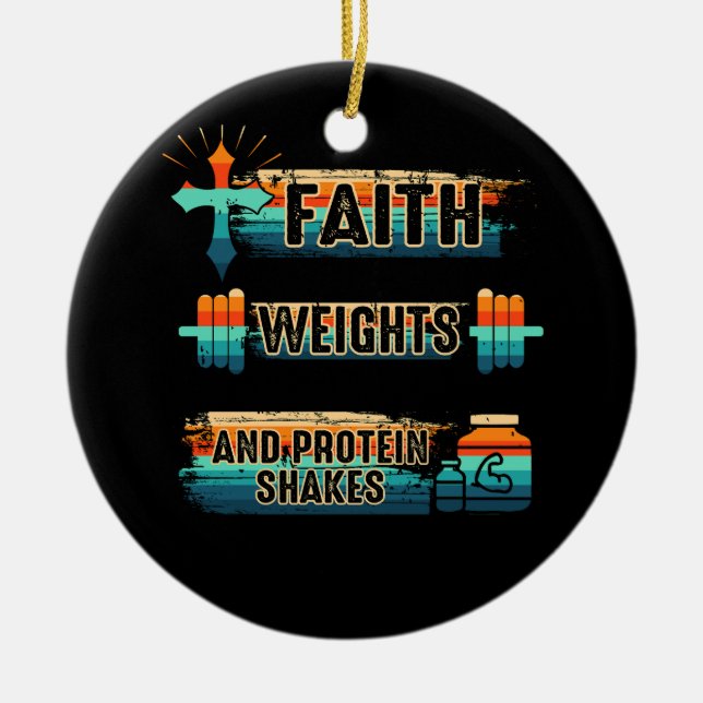 Christian Athlete Apparel Workout Gym Weightliftin Ceramic Ornament (Front)