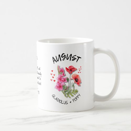 Christian AUGUST Birth Month Flower Custom Name Coffee Mug