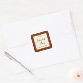 Christian Autumn Plaid 1.5" Square Wedding Sticker (Envelope)