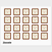 Christian Autumn Plaid 1.5" Square Wedding Sticker (Sheet)