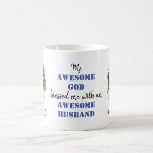 Christian AWESOME GOD AWESOME HUSBAND Photo Coffee Mug