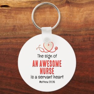 Christian AWESOME NURSE SERVANT HEART Customizable Keychain