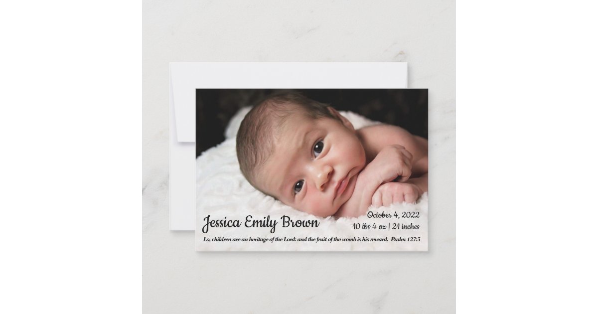 Christian Baby Birth Announcement Zazzle