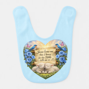 Christian Baby Boy Bib “Jesus Loves Me” 