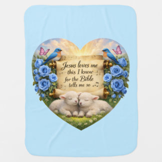 Christian Baby Boy Blanket “Jesus Loves Me”