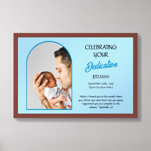 Christian BABY DEDICATION Custom Name Photo Framed Art