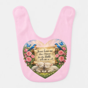 Christian Baby Girl Bib “Jesus Loves Me"