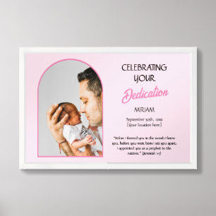 Christian BABY GIRL DEDICATION Custom Name Photo Framed Art