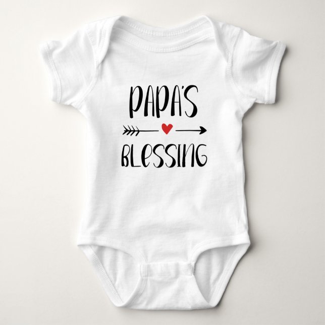 Christian baby romper — Papa's Blessing. (Front)