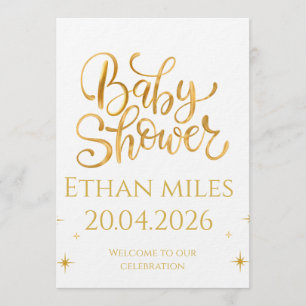 Christian Baby Shower Personalized Name And Date Invitation