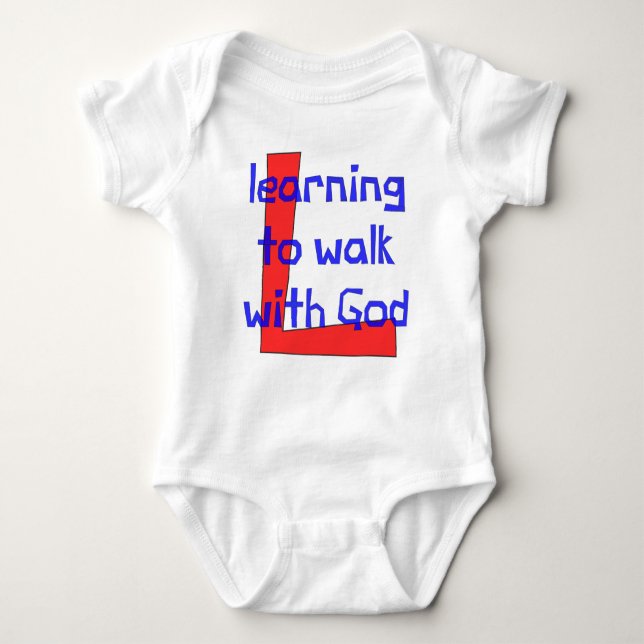 Christian baby vest - Learning to Walk with God Baby Bodysuit (Front)