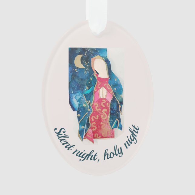 Christian Baby's First Christmas Mother Mary Ornament (Front)