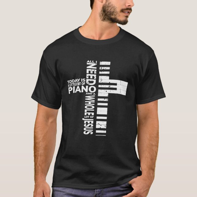 Christian Band Musician Rock Music Piano Premium T-Shirt (Front)