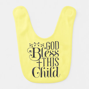 Christian Baptism Baby Bib God Bless This Child