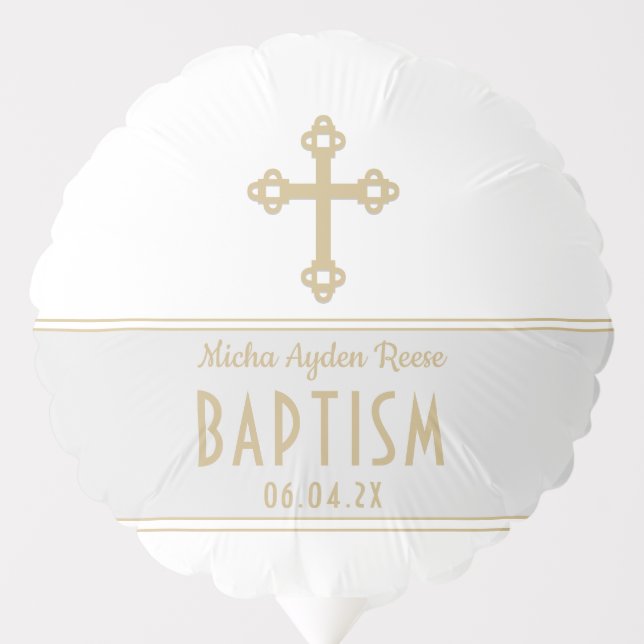 Christian Baptism party custom balloon (Front)