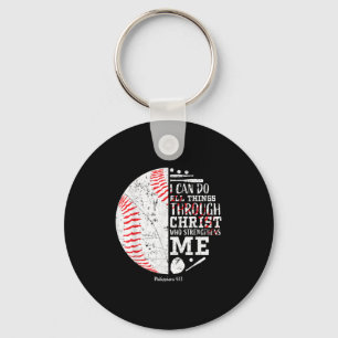 Christian Baseball Philipans 4_13 I Can Do All Thi Keychain