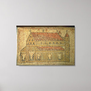 Christian basilica, mosaic pavement, Roman period, Canvas Print