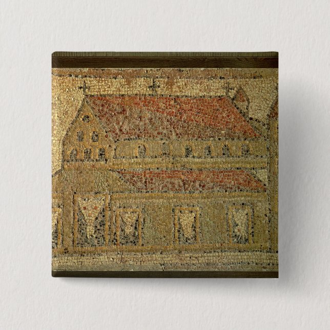 Christian basilica, mosaic pavement, Roman period, Pinback Button (Front)
