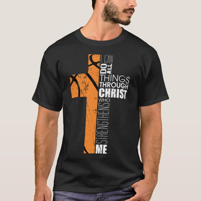 Christian Basketball Gifts Teen Boys Men Religious T-Shirt (Front)