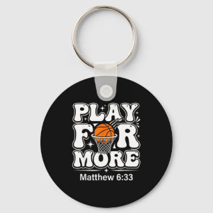 Christian Basketball Jesus Bible Verse Faith Desig Keychain