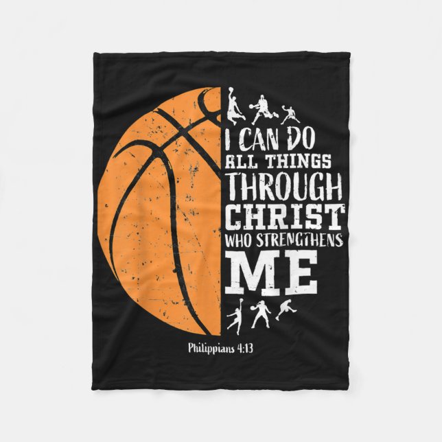 Christian Basketball S Men Boys Kids Religious Gif Fleece Blanket (Front)