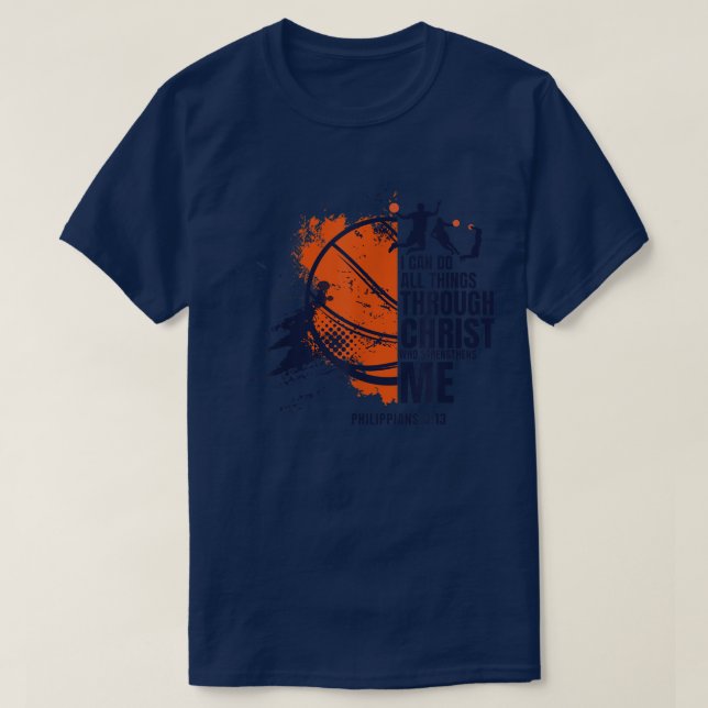 Christian Basketball s Men Boys Kids Religious Gif T-Shirt (Design Front)