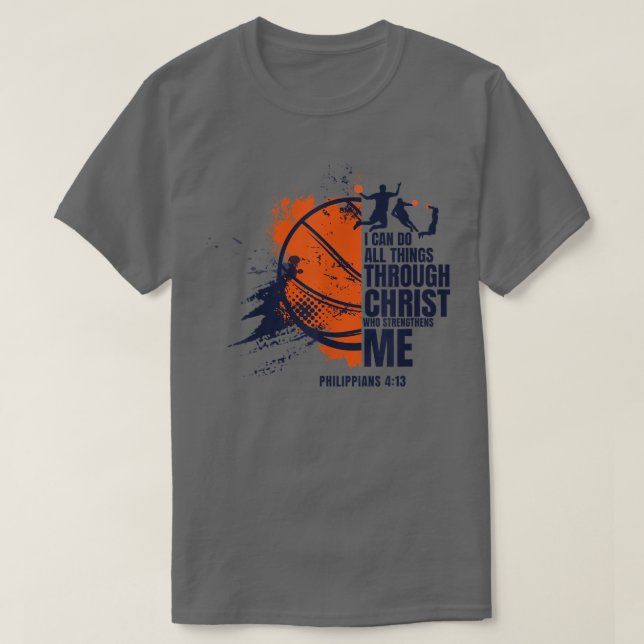 Christian Basketball s Men Boys Kids Religious Gif T-Shirt (Design Front)