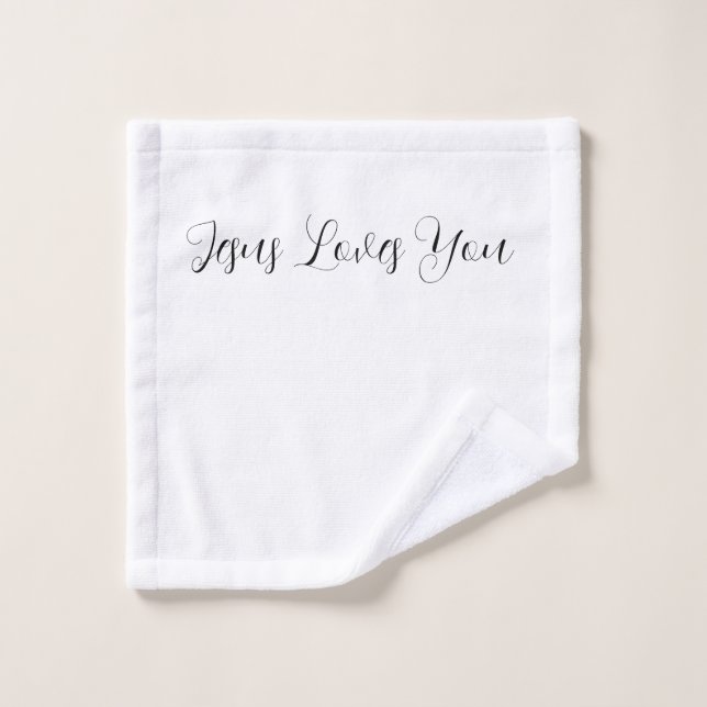 Christian Bath towel Jesus Loves You (Wash Cloth)